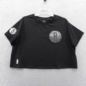 PRO Standard NBA Brooklyn Nets Womens XL Black Bling‎ Basketball Crop Top NWT